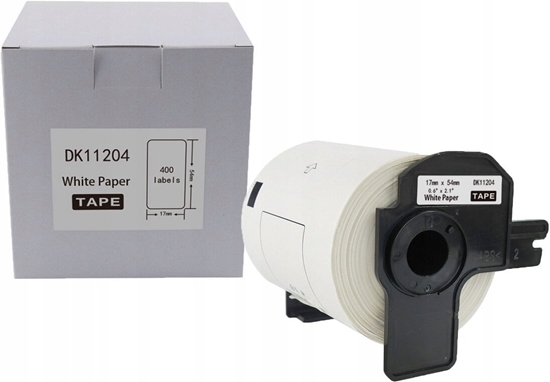 Picture of Etykieta BROTHER DK-11204 17mm x 54mm 400 sztuk na rolce, czarny na biaym zam