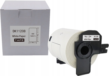 Picture of Etykieta BROTHER DK-11208 38mm x 90mm 400 sztuk na rolce, czarny na biaym zam