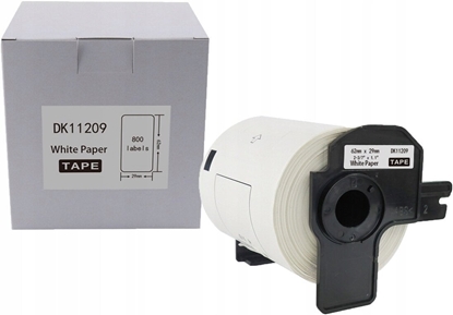 Picture of Etykieta BROTHER DK-11209 62mm x 29mm 800 sztuk na rolce, czarny na biaym zam