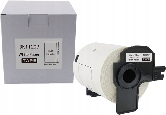 Изображение Etykieta BROTHER DK-11209 62mm x 29mm 800 sztuk na rolce, czarny na biaym zam