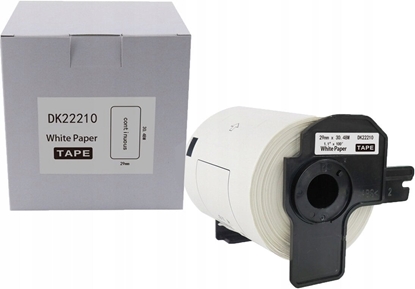 Picture of Etykieta BROTHER DK-22210 29mm x 30,48m czarny na biaym zamiennik