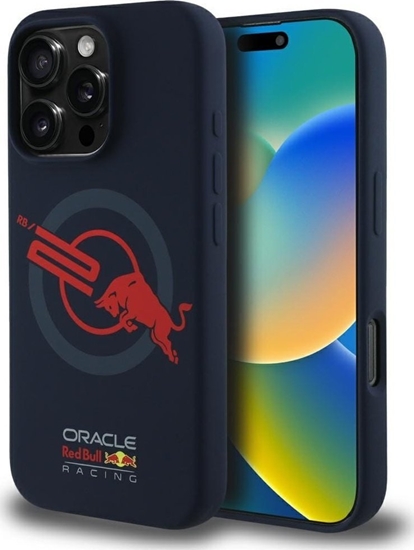 Picture of Etui Red Bull HC Silicone ORBR20 Logo     Red Lining do iPhone 16 Pro MagSafe granatowy