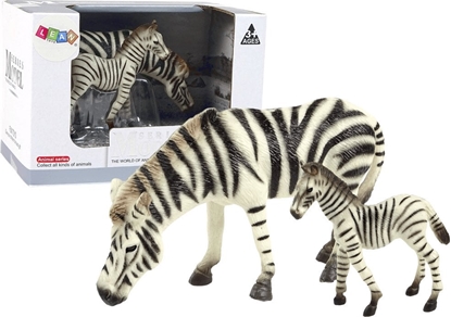Attēls no Figurka LeanToys Zestaw 2 Figurek Zebra z Modym Zebry Figurka Zwierzta