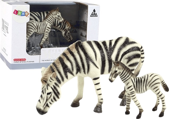 Picture of Figurka LeanToys Zestaw 2 Figurek Zebra z Modym Zebry Figurka Zwierzta