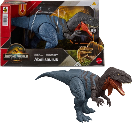 Изображение Figurka Mattel Jurassic World Rebirth Abelisaurus Ryczcy dinozaur (JGB91)
