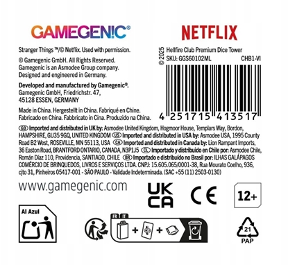 Attēls no Gamegenic Stranger Things - Premium Dice Tower - Hellfire Club