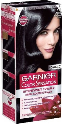 Изображение Garnier Color Sensation Krem koloryzujcy 1.0 Onyx Black- Gboka onyksowa czer