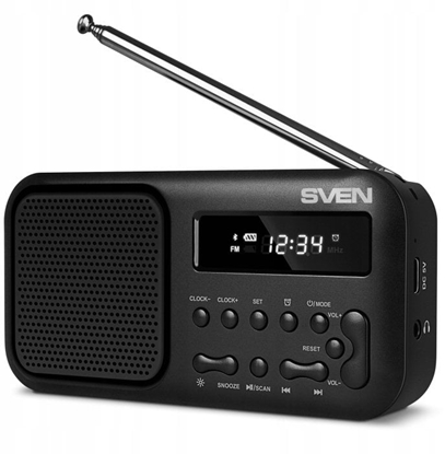 Picture of Gonik Sven SRP-50, czarny (3W, Bluetooth, FM, USB-C, wyjcie suchawkowe, bateria 800 mAh)