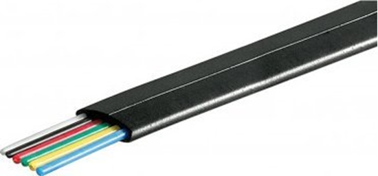 Изображение Goobay Kabel telefoniczny paski rolka 6-przewodowy, 100 m rola, AWG 30, CU (mied) - Wersja kolorystyczna Czarny