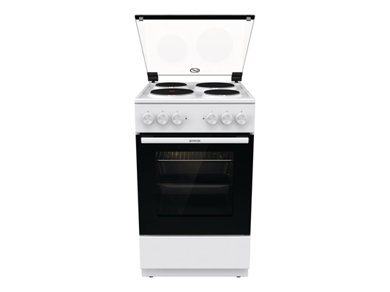 Изображение Gorenje Cooker | GE5A21WH | Hob type Electric | Oven type Electric | White | Width 50 cm | Grilling | Depth 59.4 cm | 68 L