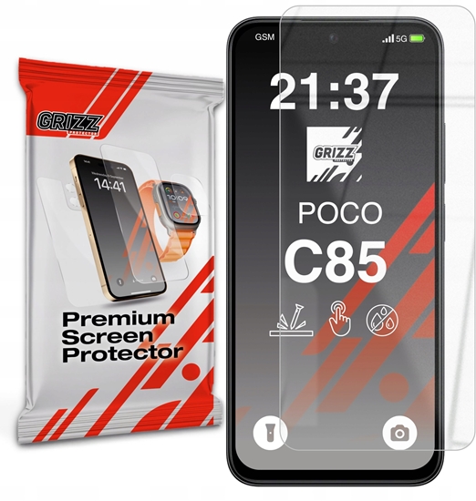 Picture of GrizzGlass Szko hybrydowe HybridGlass do Xiaomi Poco C85 4G