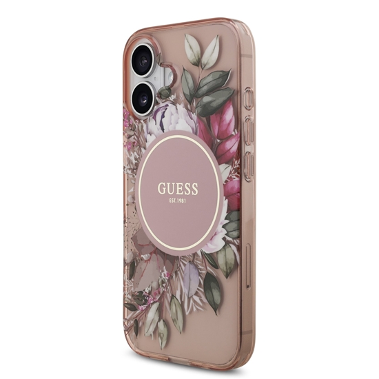 Picture of Guess IML Flowers Strap MagSafe Case for iPhone 17 / Pink