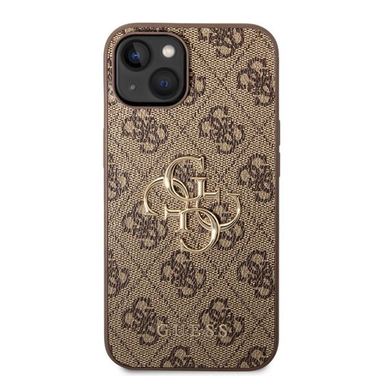 Picture of Guess PU 4G Metal Logo Case for iPhone 14 / Brown