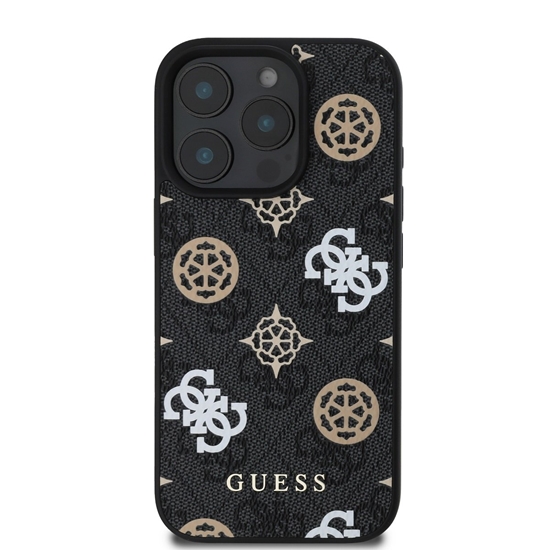 Изображение Guess PU 4G Peony MagSafe Case for iPhone 16 Pro Max / Black