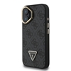 Изображение Guess PU 4G Strass Triangle Logo Stand Camera Frame MagSafe Case for iPhone 16 / Black
