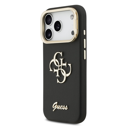Attēls no Guess PU Grained 4G Logo Stand Camera Frame Case for iPhone 17 Pro / Black