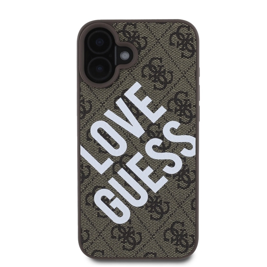 Изображение Guess PU Leather 4G Big Love Logo MagSafe Case for iPhone 16 / Brown