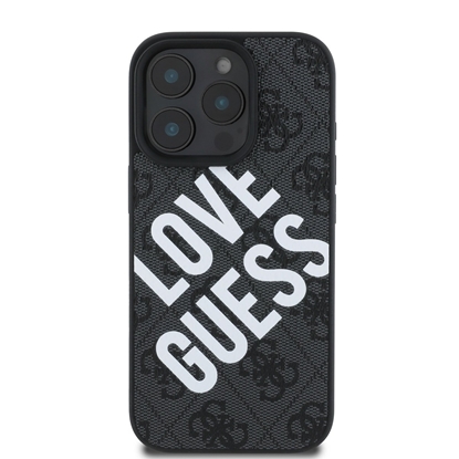 Attēls no Guess PU Leather 4G Big Love Logo MagSafe Case for iPhone 16 Pro / Black