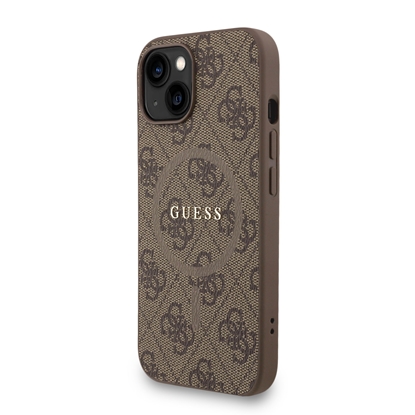 Изображение Guess PU Leather 4G Colored Ring Strap MagSafe Case for iPhone 15 / Brown