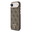 Picture of Guess PU Leather 4G Strass Triangle Logo Gold Frame MagSafe Case for iPhone Air / Brown