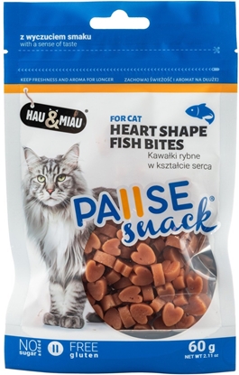 Picture of Hau&Miau Przysmak dla kota kawaki rybne w ksztacie serca 60g