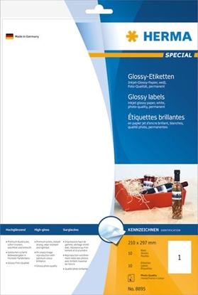 Изображение Herma Etykiety byszczce InkPrint 8895, A4, 210 x 297 mm, papier byszczcy, 10 szt (8895)