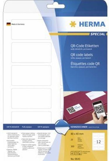 Picture of Herma QR-Code Etik. A4 80x40 mm weiß 300 St.