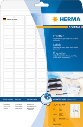 Изображение Herma Etykiety InkPrint 8830, A4, 25,4 x 8,5 mm, papier biay matowy, 5600 szt., zaokrglone naroniki (8830)