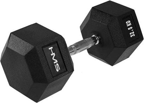 Изображение HMS hantel Hex Pro gumowany 1 x 32.5 kg