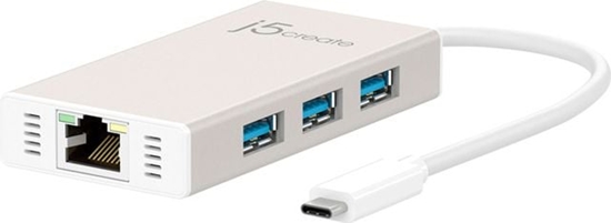 Picture of HUB USB j5create 1x RJ-45  + 3x USB-A  (JCH471)