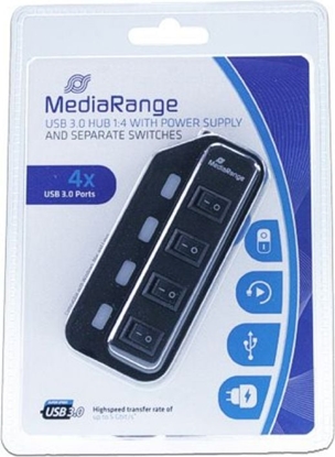 Attēls no HUB USB MediaRange 4x USB-A 3.0 (MRCS505)