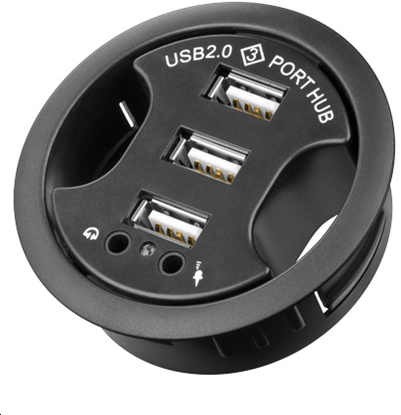 Attēls no HUB USB MicroConnect 3x USB-A 2.0 (USB-HUB3)