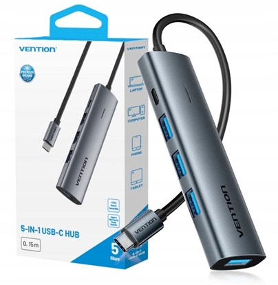 Изображение HUB USB Vention Hub 5w1 USB-C 3.0 0.15m