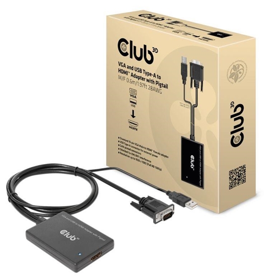 Picture of I/O ADAPTER VGA TO HDMI+USB/0.6M M/F CAC-1720 CLUB3D
