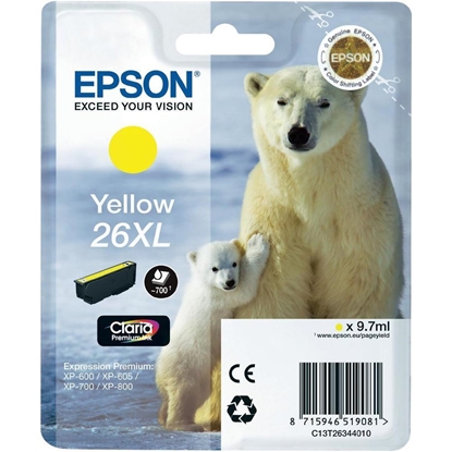 Attēls no INK CARTRIDGE YELLOW 26XL/C13T26344020 EPSON