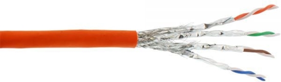 Изображение InLine Kabel instalacyjny S/FTP, PiMF, Cat.7a, AWG23, 1200MHz, halogen Free, Pomaraczowy, 100m (70100I)