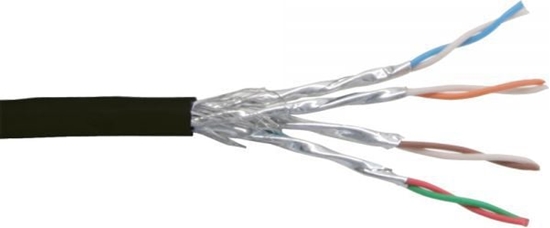 Изображение InLine Patchcord sieciowy S/FTP, PiMF, Cat.6, czarny, AWG27, PVC, CU, 100m (76499S)