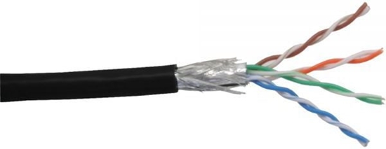 Изображение InLine Patchcord sieciowy SF/UTP, Cat.5e, AWG26, CCA, PVC, czarny, 100m (72099S)