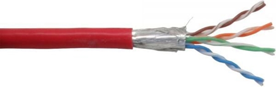 Изображение InLine Patchcord sieciowy SF/UTP, Cat.5e, AWG26, CCA, PVC, czerwony, 100m (72099R)
