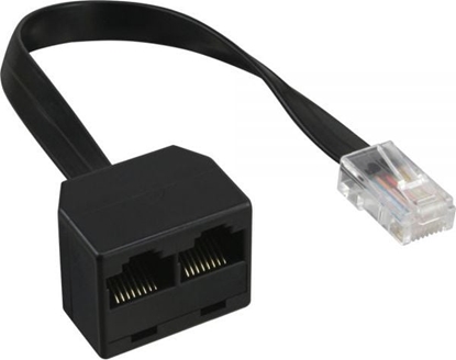 Picture of InLine Rozdzielacz RJ45 do 2x RJ45, 0.15m, Czarny (69933)