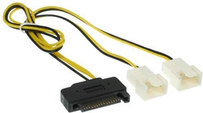 Attēls no InLine SATA 15-pin - 2-pin x2, 0.3m, Wielokolorowy (29683F)