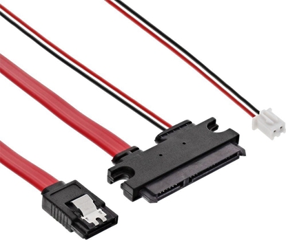 Attēls no InLine SATA 15-pin - Molex x2, 0.35m, Czerwony (29695B)