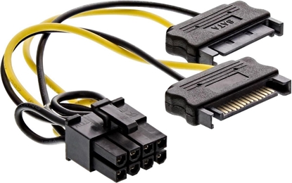 Attēls no InLine SATA 15-pin - PCIe 8-pin, 0.15m, óty (26628D)