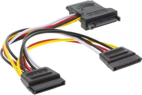 Picture of InLine SATA 15-pin - SATA 15-pin x3, 0.15m, Wielokolorowy (29681)