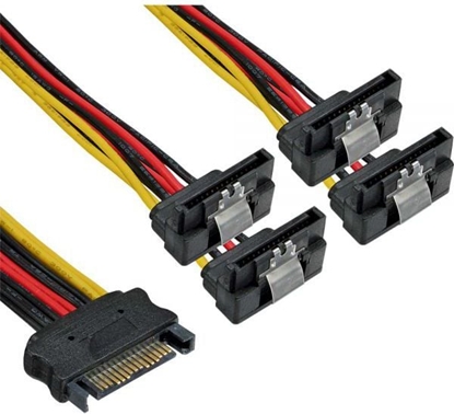 Attēls no InLine SATA 15-pin - SATA 15-pin x4, 0.15m, Wielokolorowy (29683V)