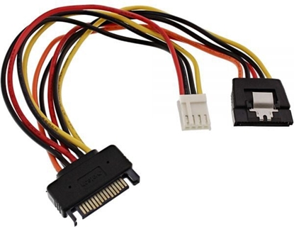 Attēls no InLine SATA 15-pin x2 - 4-pin Floppy, 0.15m, Wielokolorowy (29691)