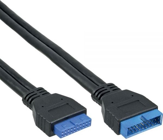 Изображение InLine USB 19 pin - USB 19 pin, 0.35m, Czarny (33448I)