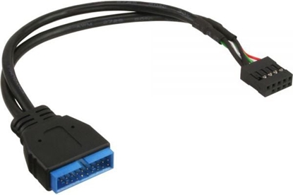 Attēls no InLine USB 19 pin - USB 9 pin, 0.15m, Czarny (33449I)