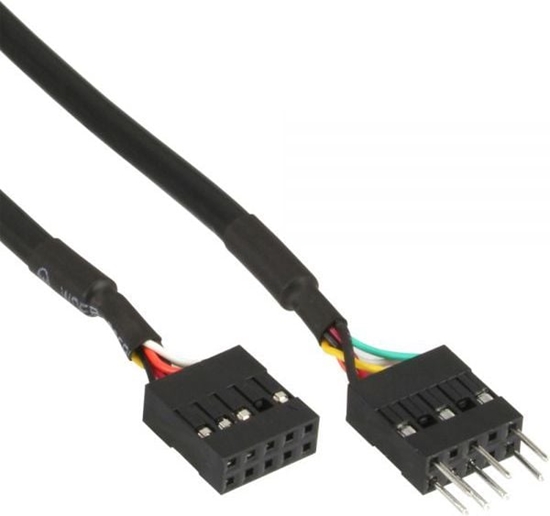 Picture of InLine USB 9 pin - USB 9 pin, 0.4m, Czarny (19995D)