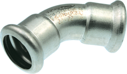 Изображение Inox ner.tēr. 45° līkums 15 mm i-i KAN-therm